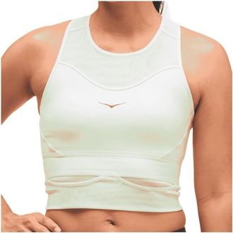 Hoka One One Race Day Bra Sport-BH f&uuml;r Damen | beige/wei&szlig;