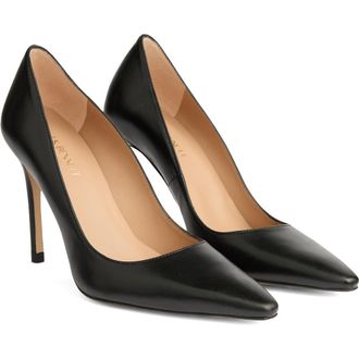 L.k. Bennett Fern Pointed Toe Pump in Black Smooth Leather at Nordstrom Rack, Size 11Us / 41Eu