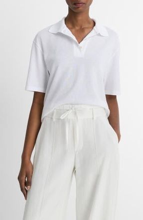 Vince Easy Cotton Polo in Optic White at Nordstrom Rack, Size X-Large