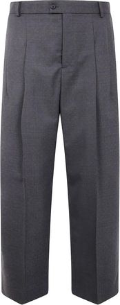 Kenzo Pantaloni a gamba ampia con pieghe - Grigio