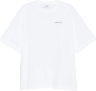 Off-white T-shirt in cotone con logo - Bianco