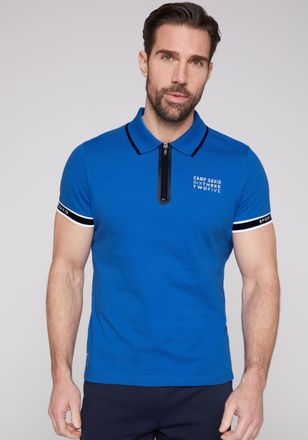 Camp David Poloshirt CAMP DAVID, Herren, Gr. 3XL, blau (tech blau), Obermaterial: 100% Baumwolle, bedruckt, Shirts Poloshirt, mit kontrastreichen Details