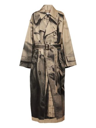 Jean Paul Gaultier Trench con cintura Trompe-loeil - Toni neutri
