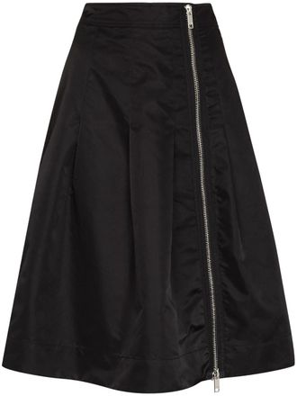 Ganni zip-up A-line skirt - women - Polyamide - 40 - Black