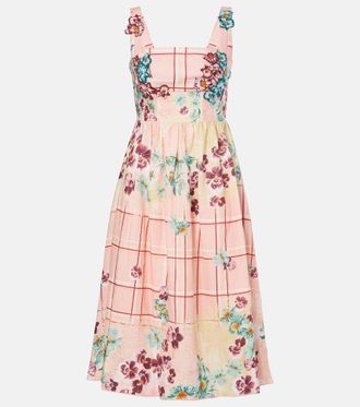 Agua Bendita Abito midi Miramar Prado in lino