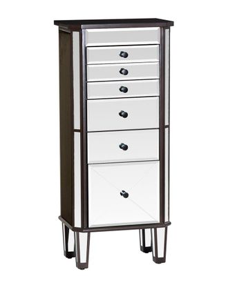 Linon Heather Mirror & Wood Jewelry Armoire