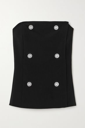 L'agence Top Bustier Senza Spalline Con Cristalli Fay - Nero