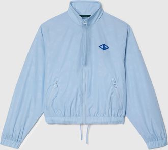 Lacoste Dames Lacoste Monogram Print trainingsjack in blauw