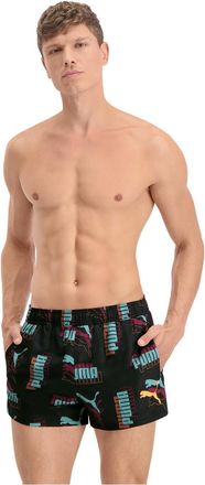 Puma Mens Logo Print Shorts Board, Black Combo, Small