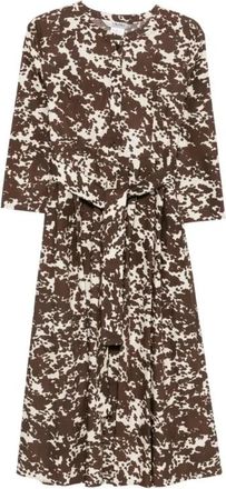 Max Mara Midi Jurk - Dames - Casual kleedjes - Bruin - 2XS - Katoen - Kleedjes