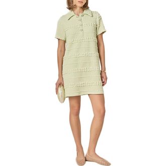English Factory Embroidered Stretch Polo Minidress in Pistachio at Nordstrom, Size X-Small