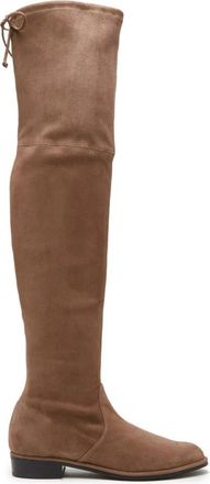 Stuart Weitzman Laagland - Dames - Over de knie laarzen - Beige - 35 1/2 EU - Leer - Schoenen