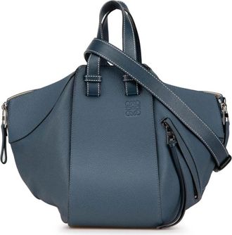 Loewe Pre-owned Handbags, female, Blue, Size: ONE SIZE Pre-owned The Small Leather Hammock Bag