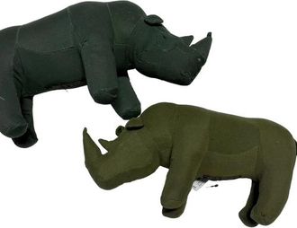 Puebco Vintage Fabric Stuffed Rhinoceros in Olive at Nordstrom