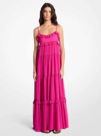 Michael Kors Ruffled Georgette Tiered Maxi Dress
