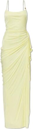 Versace Lange Jurk met Dunne Bandjes - Dames - Feestkleedjes - Geel - XS - Kleedjes