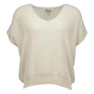 No Man's Land V-neck Knitwear, female, Beige, Size: M V-neck Knitwear
