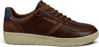 Bugatti Mens Brown Leather Fashion Comfort Trainer Shoes - Llopart