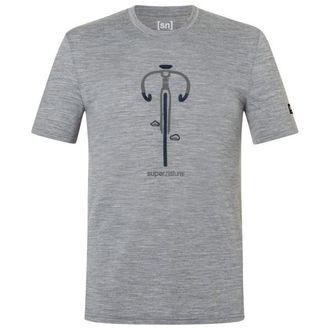 super.natural Vintage Bike Tee Merinoshirt f&uuml;r Herren | grau