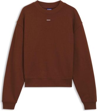 HUGO BOSS Cotton-terry sweatshirt with logo badge