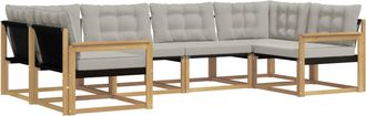 vidaXL Conjunto De Sof&aacute;s De Exterior 6 Uds. Blanco Y Gris Claro Vidaxl