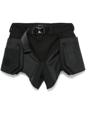 MUGLER Cargo corti in tessuto tecnico - Nero