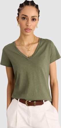 Baukjen Hanorah V-Neck T-Shirt in Light Khaki at Nordstrom, Size 12