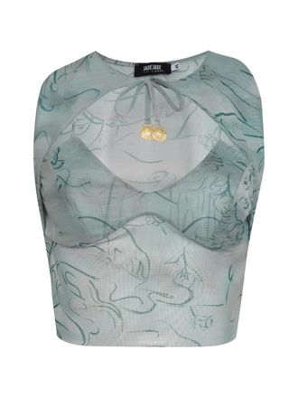 Amir Slama x Jade Picon blouse met strikdetail - Blauw