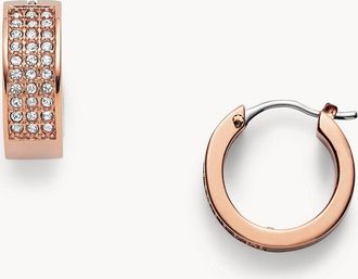 Fossil Womens Rose Gold-Tone Stainless Steel Earrings
