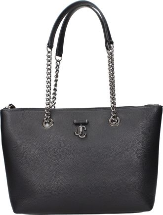 Jimmy Choo London Black Leather Shoulder Womens Bag