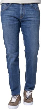 Jacob Cohen Cropped Carrot Jeans - Heren - Slim Fit Jeans - Blauw - W38 - Katoen - Jeans