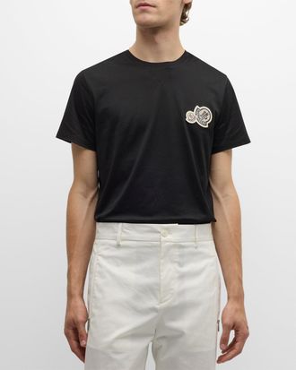 Moncler Mens Double Logo-Patch T-Shirt