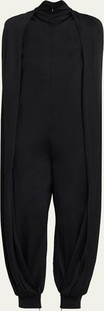 Alaia Jersey Wool-Blend Bat Jumpsuit