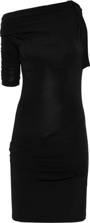 Jacquemus Kleedjes, Dames, Zwart, S, Zwarte One-Shoulder Gedrapeerde Top