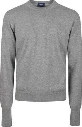 Drumohr Round Neck Ribbed Soft Cashmere Sweater