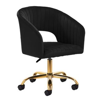 OEM Silla Giratoria Rico Qs-of212g De Terciopelo Negro