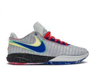 Nike Mens Lebron 20 Lifer Shoes In Grey/blue/red