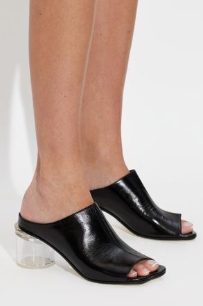 Maison Margiela Leather Heeled Mules, Womens, Black