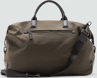 Mango Borsa bowling dettagli pelle kaki - Uomo - Taglia unica - MANGO MAN