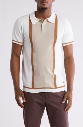 T.R. Premium Colorblock Sweater Knit Polo in Cream at Nordstrom Rack, Size Small