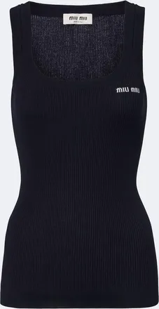 Miu Miu Ribbed-knit cotton tank top