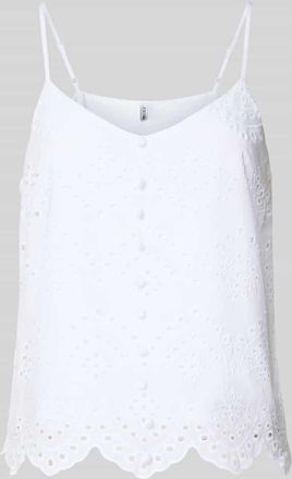 Pieces Regular Fit Blusentop aus reiner Baumwolle Modell VILDE in Weiss, Gr&ouml;&szlig;e XL