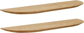 Deco Wood Pack 2 estanterías redondeadas de madera flotantes medio 60x3,2cm