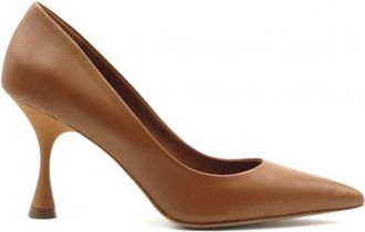 Gianmarco F. Leren puntige pumps - Dames - Pumps - Bruin - 37 EU - Leer - Schoenen