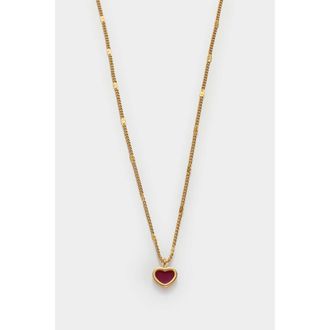 Katie Loxton Rouge Waterproof Gold Heart Necklace at Nordstrom