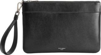 Dolce & Gabbana Calfskin Necessaire - Heren - Tassen - Zwart - ONE Size - Leer - Tassen