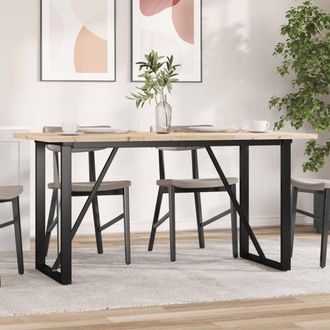 vidaXL Vidaxl - Mesa De Comedor Marco O Madera Maciza Pino Acero 160x80x75,5 Cm