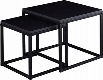 OEM Juego De Mesa De Centro Negro 50cm X 50xm 40cm X 40cm Escandinavo