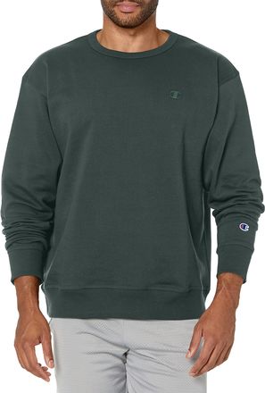 Champion Mens Crewneck, Midweight Crew, Comfortable Sweatshirts, Dark Green C Logo, XL