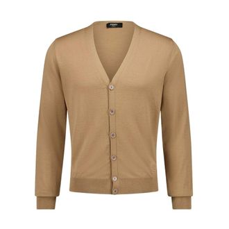 Fendi Light Brown Wool V-Neck Cardigan